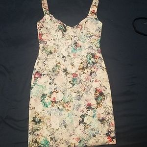 Multicolored flowery mini dress